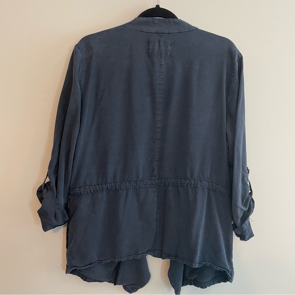 SANCTUARY Waterfall Drape Roll Sleeve Jacket - Navy, Size L - Picture 7 of 11